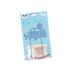 cake topper blu tanti auguri